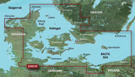 Garmin Bluechart G3 Vision veu021r Danmark Øst & Sverige Sydøst