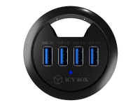 ICY BOX IB-HUB1403 - Hub - 4 x SuperSpeed USB 3.0 - skylle-monterbar