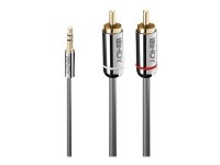 Lindy Cromo Line - Audiokabel - stereo mini-jackstik han til RCA han - 50 cm - antracit (sort) - rund