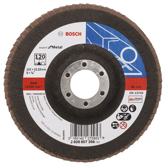 Bosch Lamelslibeskive Bm 125x22mm K120 Flad - 2608607356