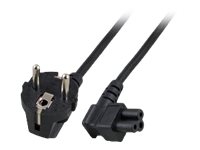 MicroConnect - Strømkabel - IEC 60320 C5 vinklet til CEE 7/7 (han) vinklet - 5 m - sort