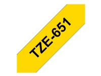 Brother TZe-651 - sort på gul 24mm x 8m