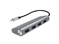 LogiLink UA0309, USB 3.2 Gen 1 (3.1 Gen 1) Type-C, USB 3.2 Gen 1 (3.1 Gen 1) Type-A, 5000 Mbit/s, Grå, Android, Krom