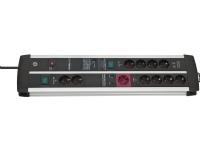 Brennenstuhl 1392000230, 3 m, 11 AC stikkontakt(er), Indendørs, Type E / F, IP20, Sort, Sølv