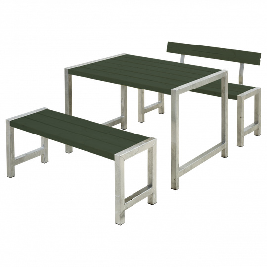 Plus Café Plankesæt m/1 ryglæn - 127 cm - Grøn - 185581-11