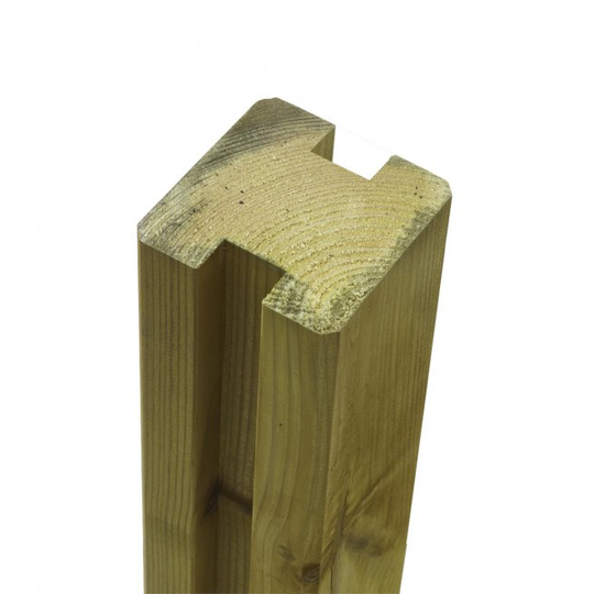Plus Plank løsdel til plankeværk profilstolpe 2-spor 90x90mmx267cm trykimprægneret 17748-1