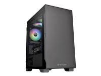 Thermaltake S100 TG - Tower - micro-ATX - sidepanel med vindue (hærdet glas) - ingen strømforsyning (PS/2) - sort - USB/Lyd