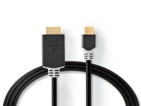 Nedis - Adapterkabel - Mini DisplayPort han til HDMI han - 2 m - antracit (sort) - rund, 8K support