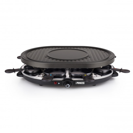 Princess Raclette 8 person(er) Sort, Rustfrit stål 1200 W