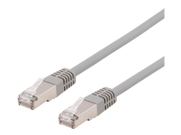 DELTACO STP-65AU - Patchkabel - RJ-45 (han) til RJ-45 (han) - 5 m - foldet uskærmet snoet par (F/UTP) - CAT 6a - halogenfri, formet - grå
