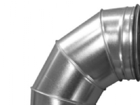 bøj. Ø250 90 gr. - BF-250-90 nippel/nippel falset galvaniseret