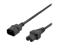 DELTACO DEL-117D - Strømkabel - CEE 7/7 (han) lige til IEC 60320 C15 lige - AC 250 V - 10 A - 5 m - sort