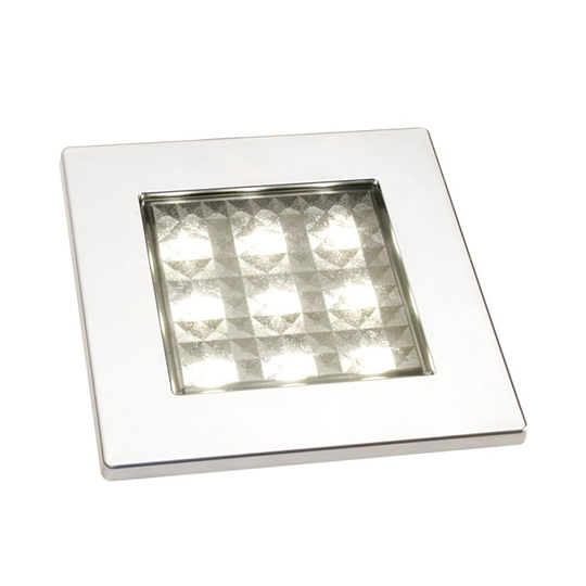 Square 80 led lampe mat krom