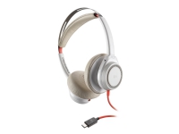 Poly Blackwire 7225 - Headset - på øret - kabling - aktiv støjfjerning - USB-C - hvid - Certified for Microsoft Teams