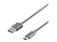 DELTACO Prime USBC-1258 - USB-kabel - USB-C (han) til USB Type A (han) - USB 3.1 Gen 1 - 1 m - grå