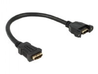 Delock Panel-mount - HDMI-kabel - HDMI hun til HDMI hun - 25 cm - sort