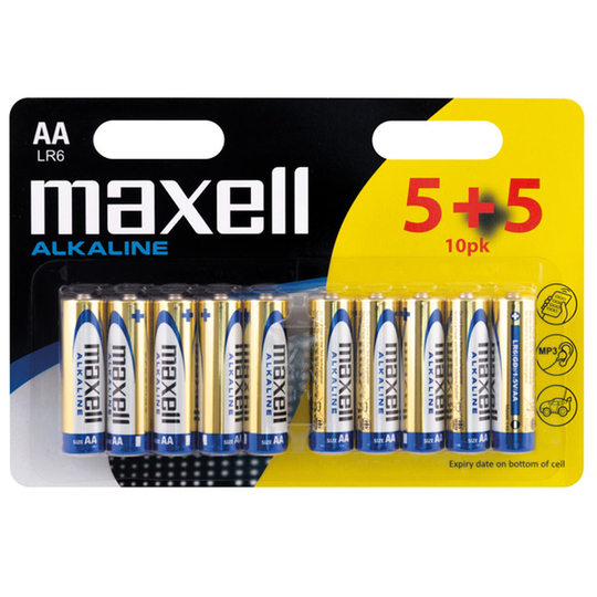 Maxell Alkaline AA / LR6 Batterier - 10stk
