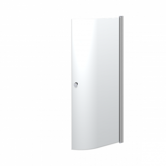 Scanbad MATCH Halvrund dør H:200x82-84 cm satin/klar Satin