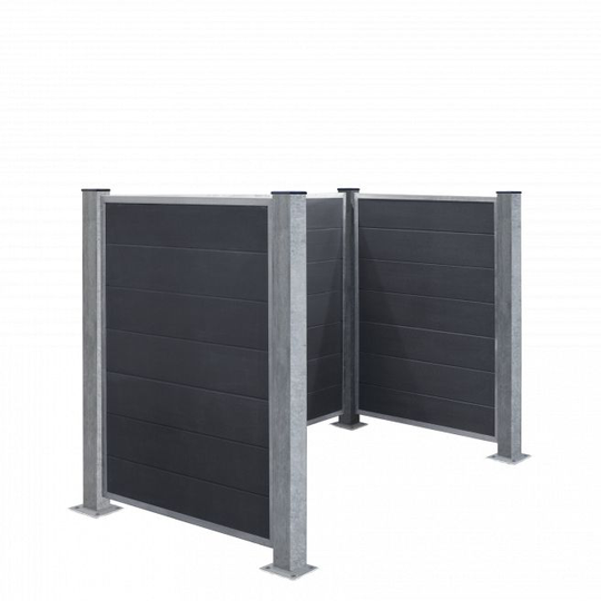 Plus Renovationsskjul Futura - stålstolper t/fundament - B 198 cm x H 127 cm - Komposit