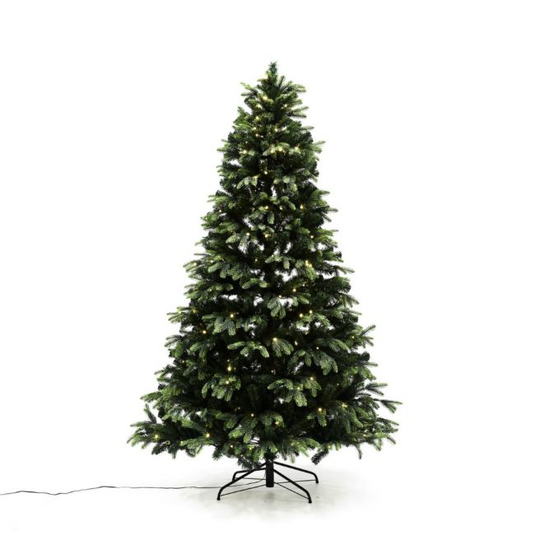 Juletræ kunstigt NORDIC WINTER PE/PVC 150 x 106 cm med lys - 780-024