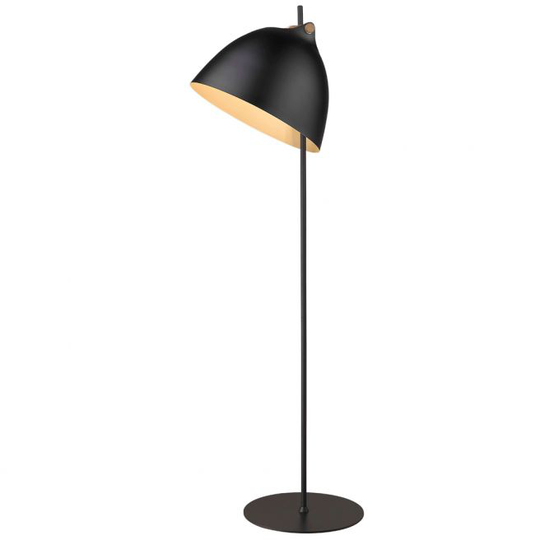 Halo Design ÅRHUS Gulvlampe Ø40 E27, Sort/Træ - VAREN ER UDGÅET