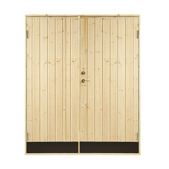 Plus Plus udhusdør dobbelt, inkl. karm - B 1512 cm x H 1978mm - Trykimprægneret
