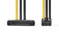 Nedis - Strømforsyningsadapter - 6 pin PCIe-strøm (hun) til SATA strøm (han) - 15 cm - diverse