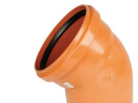 PVC bøjning 45° 110mm - med kort indstiksmf.