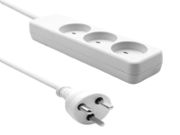 ProXtend Power Strip 3-way - AC 250 V - input: 1 x strøm 2-pæl - output-stikforbindelser: 3 (3 x strøm 2-pæl) - 3m ledning - Hvid