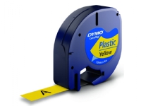 Labeltape DYMO® LetraTAG 12mm x 4m gul plasttape