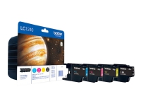 Brother LC1240 Value-Pack - Sort, gul, cyan, magenta - original - blister med akkustik / elektromagnetisk alarm - blækpatron - for Brother DCP-J525,