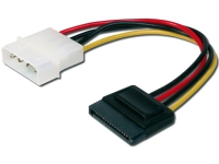 ASSMANN - Strømforsyningsadapter - 4-PIN intern strøm (han) til SATA strøm (han) - 15 cm - formet