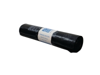 Affaldssække PolyBLUE, 125 L, genbrugsplast, 40 my, sort, rulle a 25 stk.