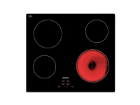 Siemens iQ100 ET611HE17E - Keramisk kogeplade - 4 plader - Niche - bredde: 56 cm - dybde: 49 cm - rammeløs - sort