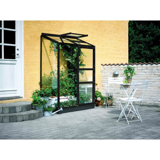 Halls Drivhus Altan 2 sort m/ 3 mm glas - F09946