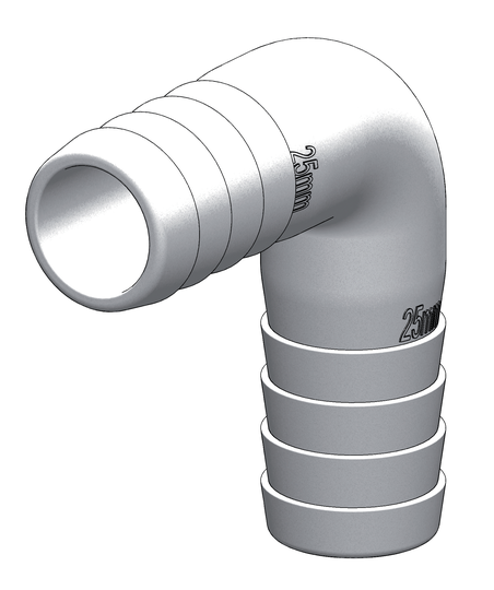 Tru-design Slangekobling 90gr 25-25mm Komposit