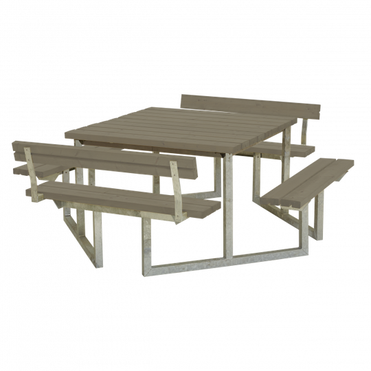 Plus Twist Bord/Bænkesæt m/2 ryglæn - 204 cm - Gråbrun - 187811-18
