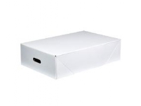 Papkasse låg 585x385x170 mm med Håndtag Massiv pap Hvid/Brun,25 stk/bnt - (25 stk.)