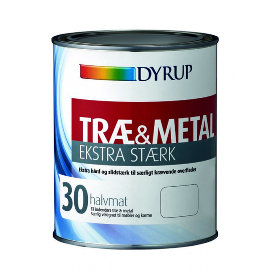 Dyrup Træ&metal Ekstra Stærk Halvmat Hvid - 1lt