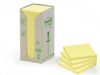 Genbrugsnotes post-it 654-1t 76 x 76 mm gul pakke a 16 stk.