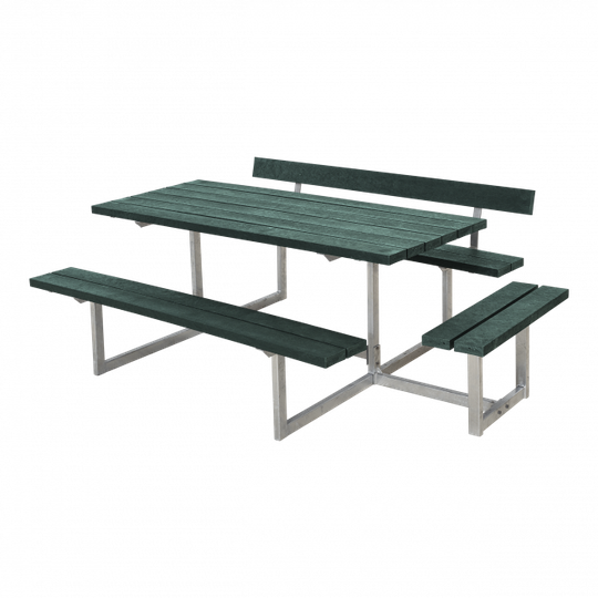 Plus Basic Bord/Bænkesæt m/1 ryglæn og 1 påbygning - 219 cm - ReTex - Grøn - 185816-31