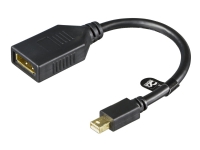 DELTACO MDP-DP1 - DisplayPort adapter - Mini DisplayPort (han) til DisplayPort (hun) - 15 cm - sort