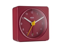 Braun BC02R, Quartz alarmur, Rektandel, Rød, Analog, Batteri, AA