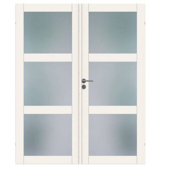 SWEDOOR Purity gw3L dobbelt hvid rammedør m/ klart hærdet glas m15x21