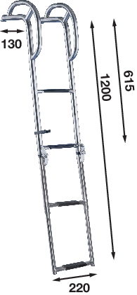 Bu75p-4 stige til stævnplatform med håndtag, 4 trin, 900 mm.