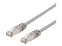 DELTACO - Patchkabel - RJ-45 (han) til RJ-45 (han) - 2 m - SFTP - CAT 6 - halogenfri, formet - grå