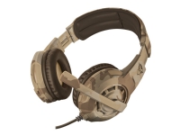 Trust GXT 310D Radius - Gaming - headset - fuld størrelse - kabling - 3,5 mm jackstik - ørken kamo