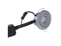 Low Profile Flexible 230V downlight, 6W LED 3000K, børstet aluminium, rund