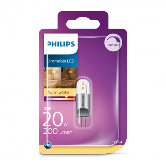 Philips LED stift 20W G4 varm hvid dæmpbar 1 stk - 8718696578636