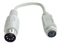Lindy - Museadapter - PS/2 (hun) til 5-PIN DIN (han) - 15 cm - formet - grå